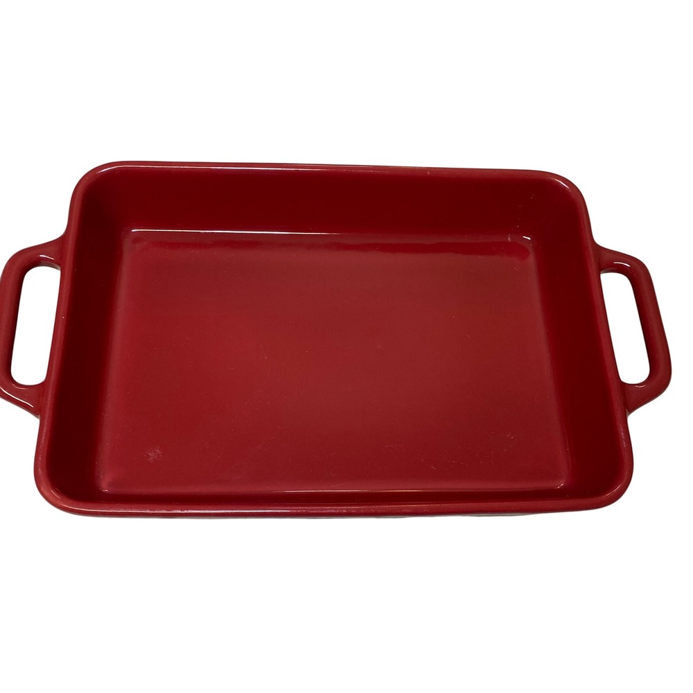 Bobby Flay Stoneware 8x12 Rectangular Baking Dish Red Casserole Baker